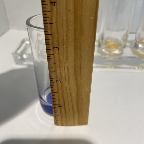 Vintage Art Deco Pastel Shot Glasses Cordial Barwear Clear Fitted Display Heavy - Picture 10 of 13